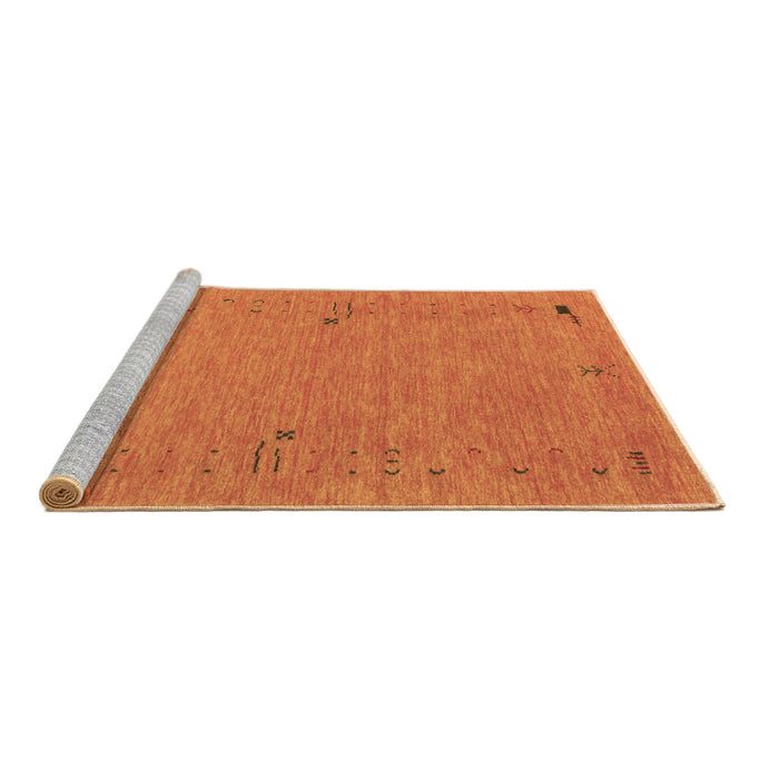 Sideview of Machine Washable Abstract Brown Contemporary Rug, wshcon166brn
