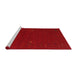 Serging Thickness of Machine Washable Contemporary Red Rug, wshcon167