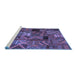 Sideview of Machine Washable Patchwork Blue Transitional Rug, wshcon1670blu