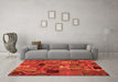 Machine Washable Patchwork Orange Transitional Area Rugs in a Living Room, wshcon1670org