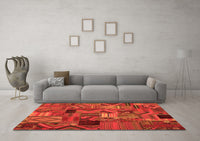 Machine Washable Patchwork Orange Transitional Rug, wshcon1670org