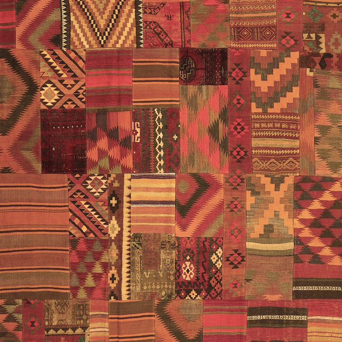 Machine Washable Patchwork Brown Transitional Rug, wshcon1670brn