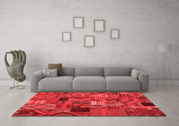 Transitional Red Washable Rugs