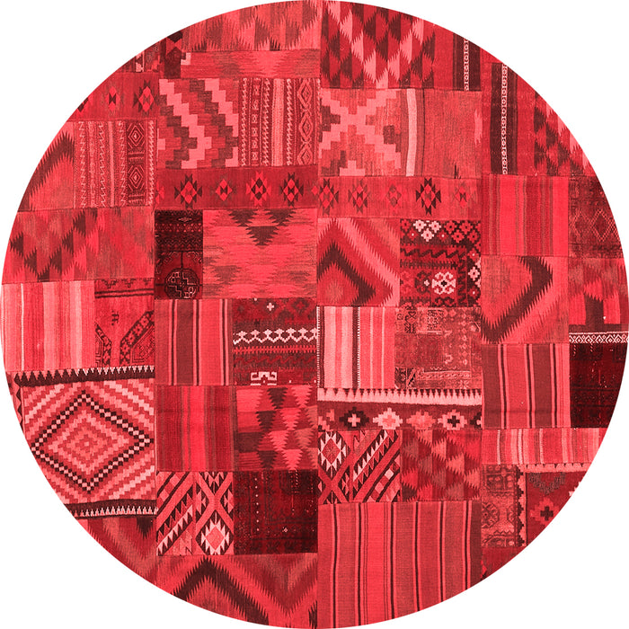 Machine Washable Patchwork Red Transitional Rug, wshcon1670red