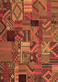 Patchwork Brown Transitional Rug, con1670brn