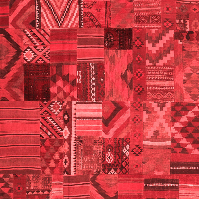Machine Washable Patchwork Red Transitional Rug, wshcon1670red