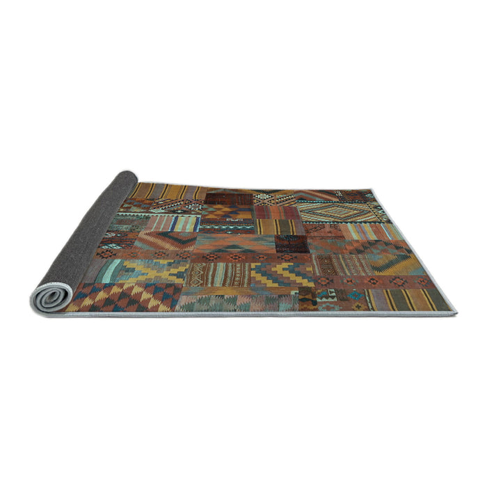 Sideview of Patchwork Light Blue Transitional Rug, con1670lblu