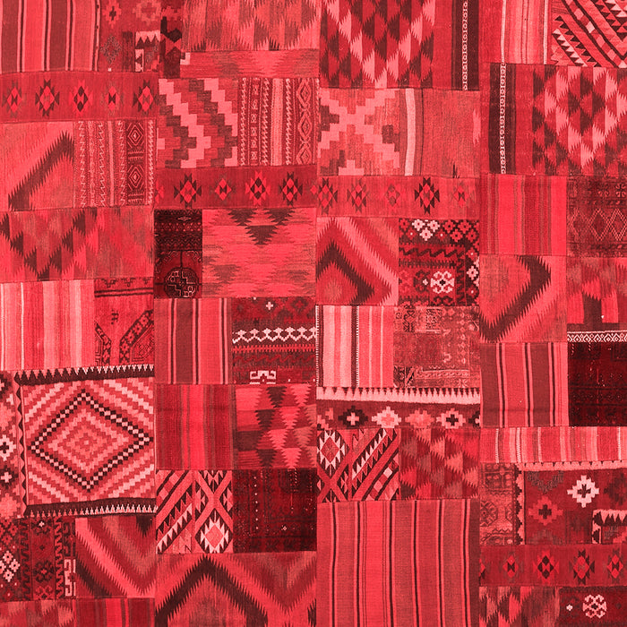 Machine Washable Patchwork Red Transitional Rug, wshcon1670red