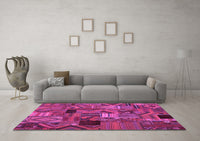 Machine Washable Patchwork Purple Transitional Rug, wshcon1670pur