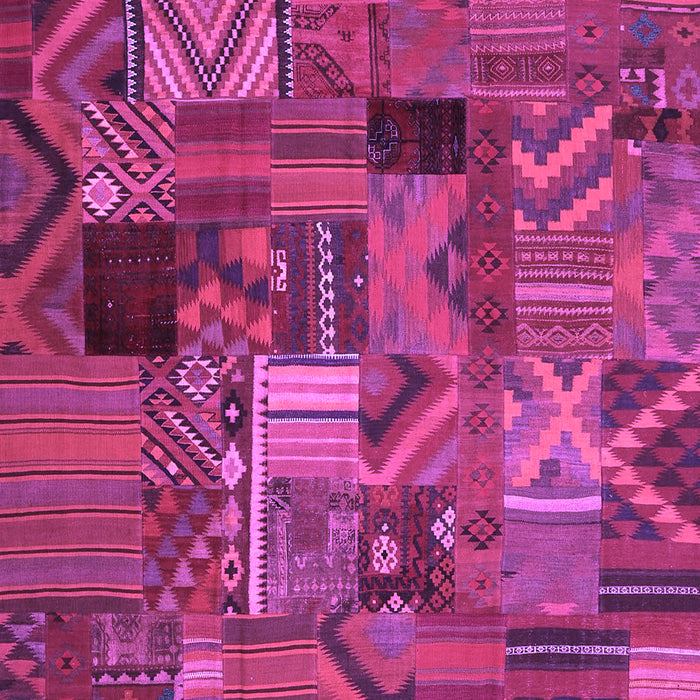 Machine Washable Patchwork Purple Transitional Area Rugs, wshcon1670pur