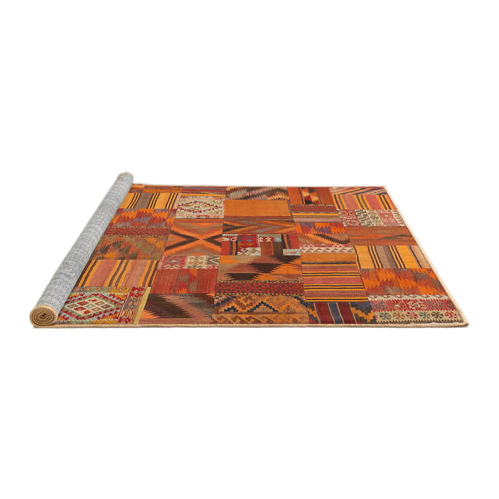 Serging Thickness of Machine Washable Contemporary Red Rug, wshcon1671