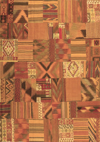 Patchwork Brown Transitional Rug, con1671brn