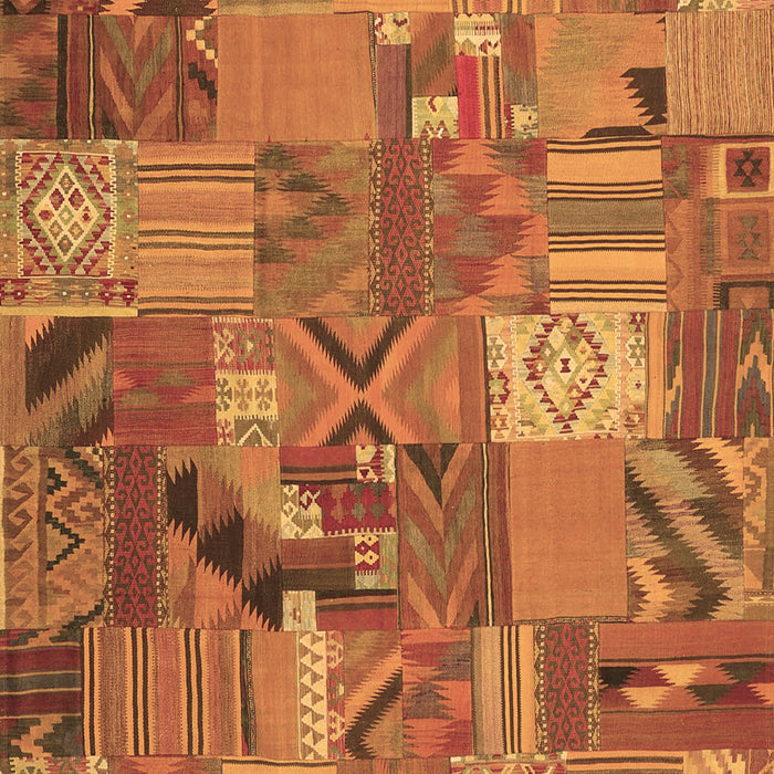 Patchwork Brown Transitional Rug, con1671brn