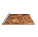 Sideview of Machine Washable Patchwork Brown Transitional Rug, wshcon1671brn