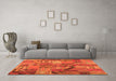 Machine Washable Patchwork Orange Transitional Area Rugs in a Living Room, wshcon1671org