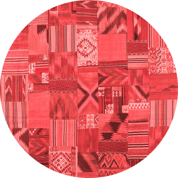 Machine Washable Patchwork Red Transitional Rug, wshcon1671red