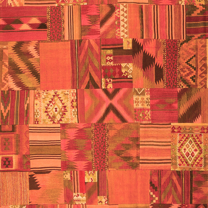 Serging Thickness of Machine Washable Patchwork Orange Transitional Area Rugs, wshcon1671org