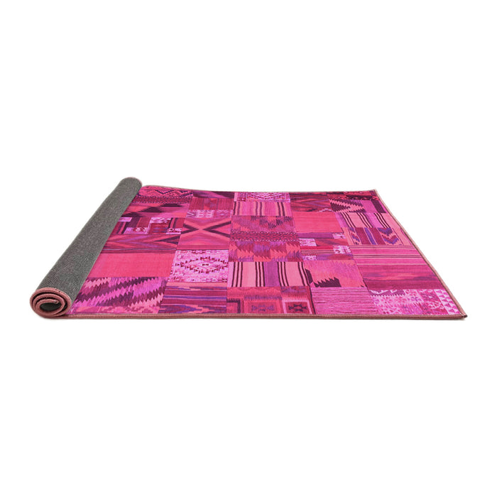 Sideview of Patchwork Pink Transitional Rug, con1671pnk