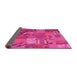 Sideview of Patchwork Pink Transitional Rug, con1671pnk