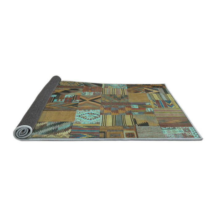 Sideview of Patchwork Light Blue Transitional Rug, con1671lblu