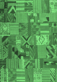 Patchwork Emerald Green Transitional Rug, con1671emgrn