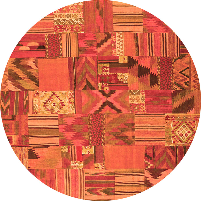 Machine Washable Patchwork Orange Transitional Area Rugs, wshcon1671org