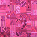 Square Patchwork Pink Transitional Rug, con1671pnk