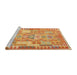 Serging Thickness of Machine Washable Contemporary Orange Rug, wshcon1672