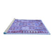 Sideview of Machine Washable Abstract Blue Contemporary Rug, wshcon1672blu