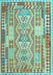 Abstract Light Blue Contemporary Rug, con1672lblu