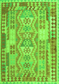 Abstract Green Contemporary Rug, con1672grn