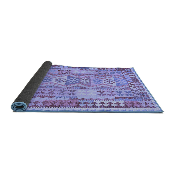 Sideview of Abstract Blue Contemporary Rug, con1672blu