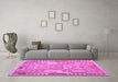 Machine Washable Abstract Purple Contemporary Area Rugs in a Living Room, wshcon1672pur