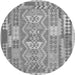 Square Abstract Gray Contemporary Rug, con1672gry