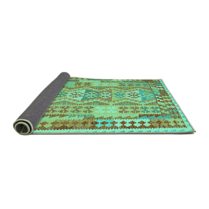 Sideview of Abstract Turquoise Contemporary Rug, con1672turq