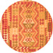 Square Abstract Orange Contemporary Rug, con1672org