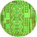 Machine Washable Abstract Green Contemporary Area Rugs, wshcon1672grn