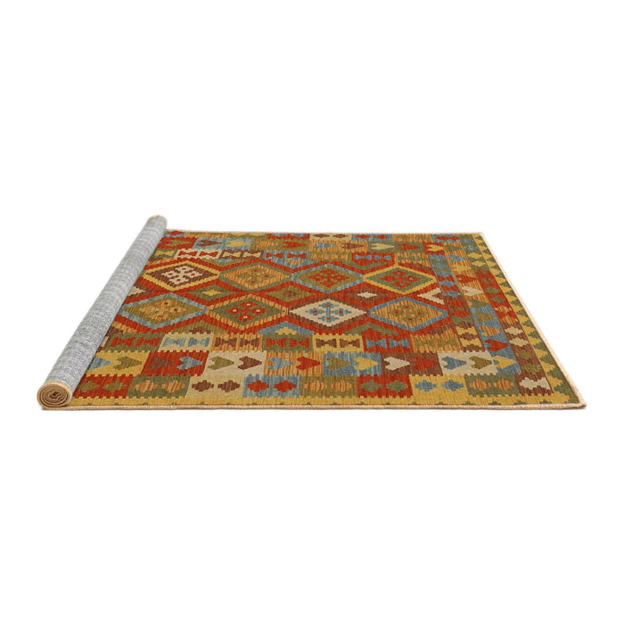 Serging Thickness of Machine Washable Contemporary Caramel Brown Rug, wshcon1673
