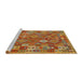 Serging Thickness of Machine Washable Contemporary Caramel Brown Rug, wshcon1673