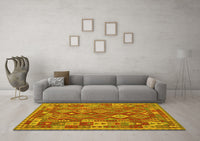 Machine Washable Oriental Yellow Traditional Rug, wshcon1673yw