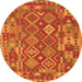 Square Oriental Orange Traditional Rug, con1673org