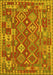 Machine Washable Oriental Yellow Traditional Rug, wshcon1673yw