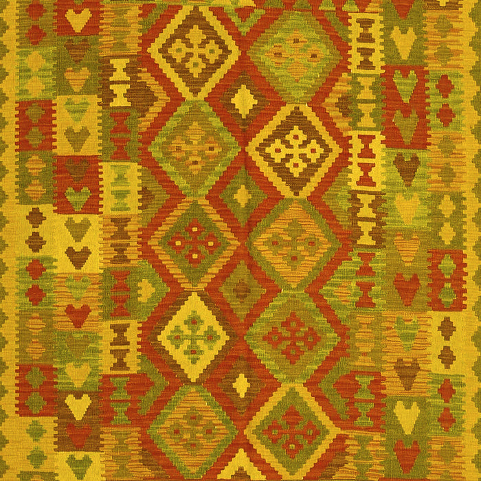 Machine Washable Oriental Yellow Traditional Rug, wshcon1673yw