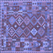 Square Machine Washable Oriental Blue Traditional Rug, wshcon1673blu