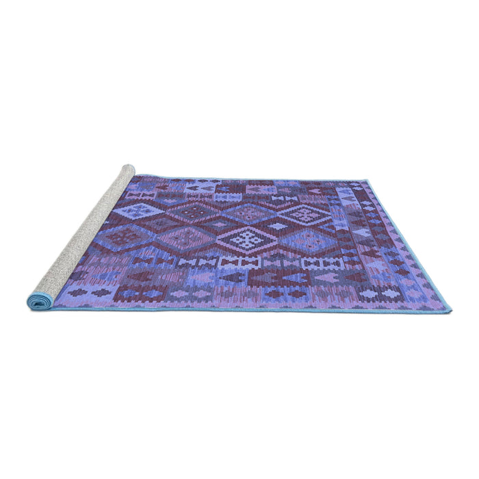 Sideview of Machine Washable Oriental Blue Traditional Rug, wshcon1673blu