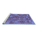 Sideview of Machine Washable Oriental Blue Traditional Rug, wshcon1673blu