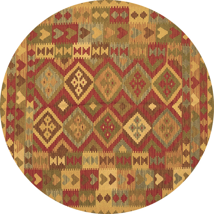 Round Machine Washable Oriental Brown Traditional Rug, wshcon1673brn