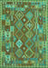 Machine Washable Oriental Turquoise Traditional Area Rugs, wshcon1673turq