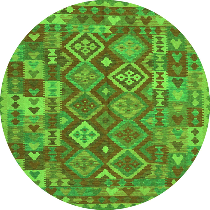 Machine Washable Oriental Green Traditional Area Rugs, wshcon1673grn