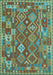 Machine Washable Oriental Light Blue Traditional Rug, wshcon1673lblu